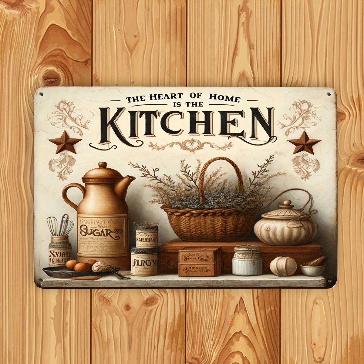 Home Cooking Quotes - Vintage Kitchen Quote Metal Wall Decor