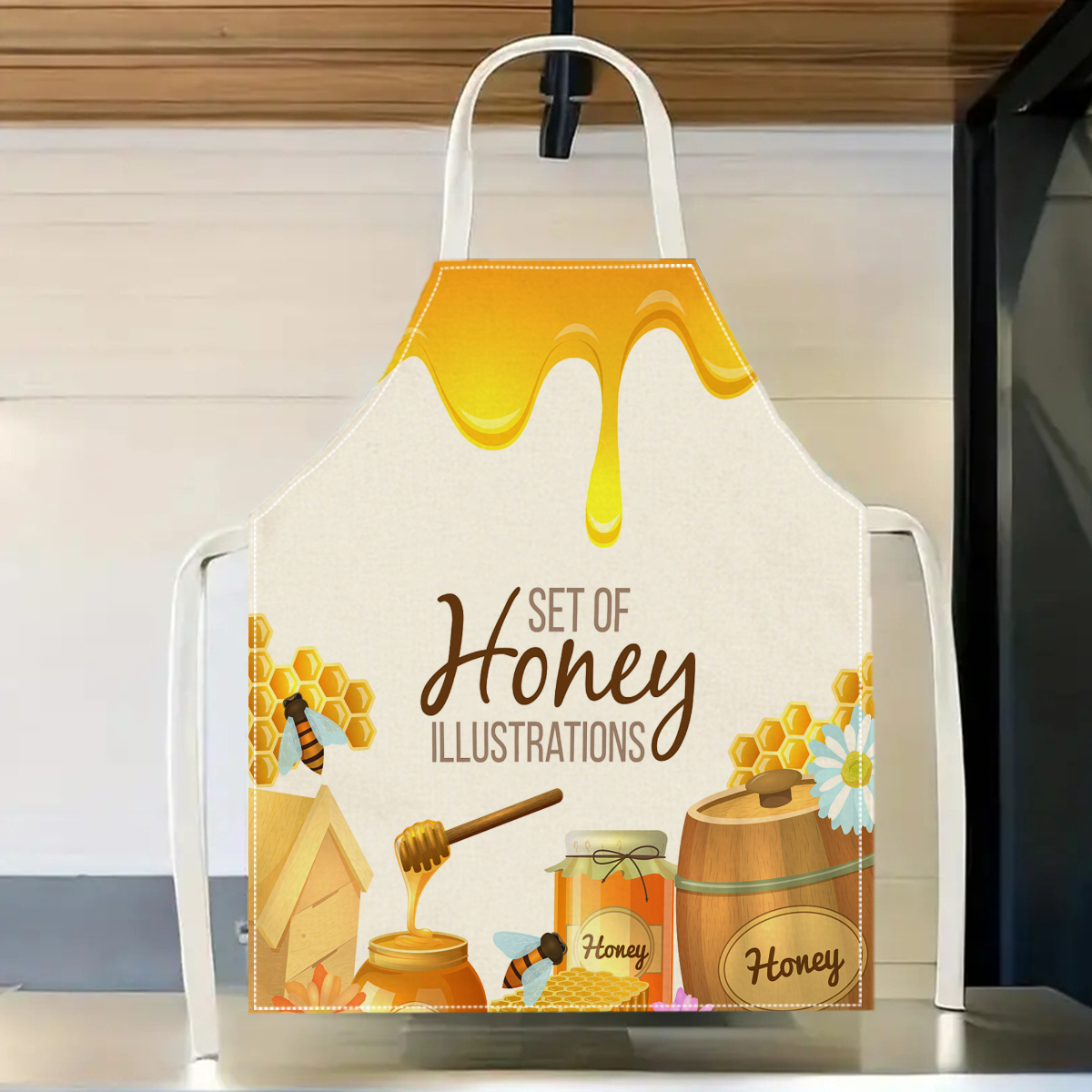 Home Cooking Ideas - 1pc Honey Bee Apron Sweet Kitchen