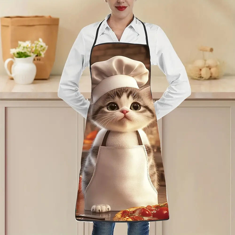 1pc Unisex Kitchen Apron Chef, - Home Cooking For Cats ulasan dan harga