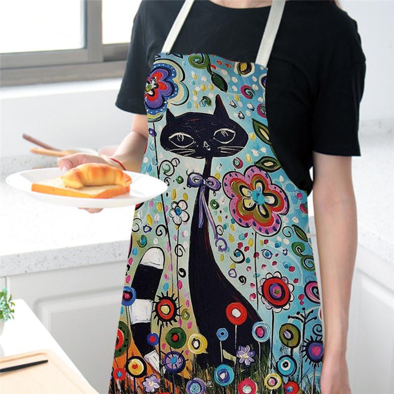 Flower Kitchen Cooking Apron C - Home Cooking For Cats ulasan dan harga