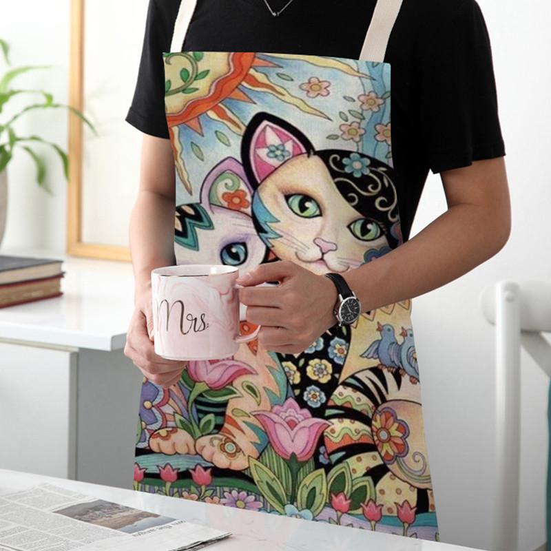Flower Kitchen Cooking Apron C - Home Cooking For Cats ulasan dan harga