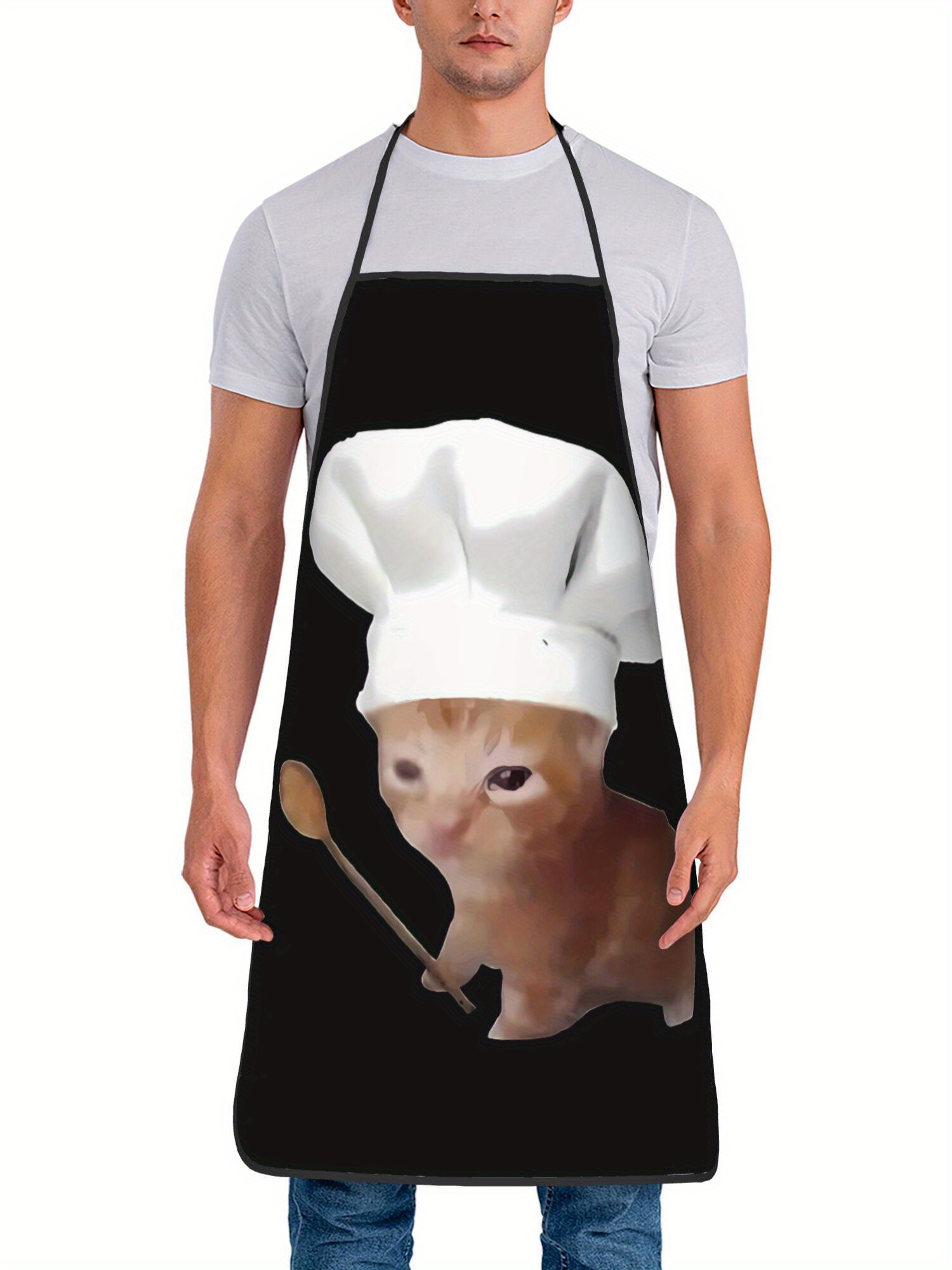 Funny Chef Crying Cat Apron Ki - Home Cooking For Cats ulasan dan harga