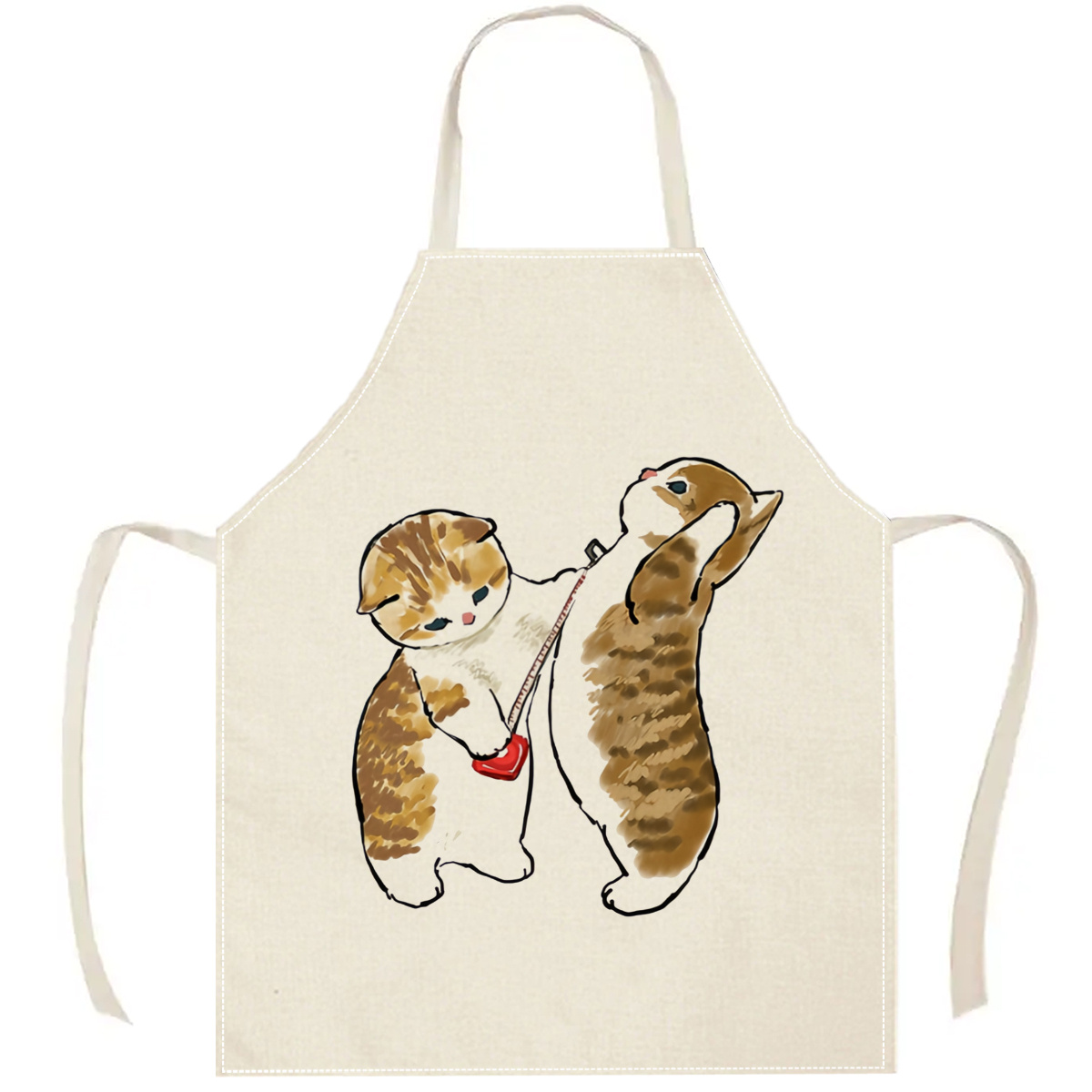 1pc Cute Cats Playing Apron Li - Home Cooking For Cats ulasan dan harga