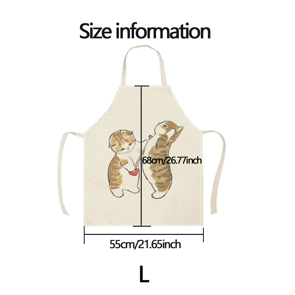 1pc Cute Cats Playing Apron Li - Home Cooking For Cats ulasan dan harga