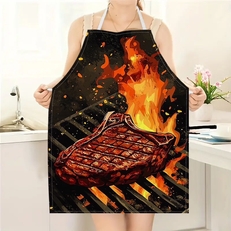 1pc BBQ Steak Apron with Flame - Home Cooking Ideas ulasan dan harga