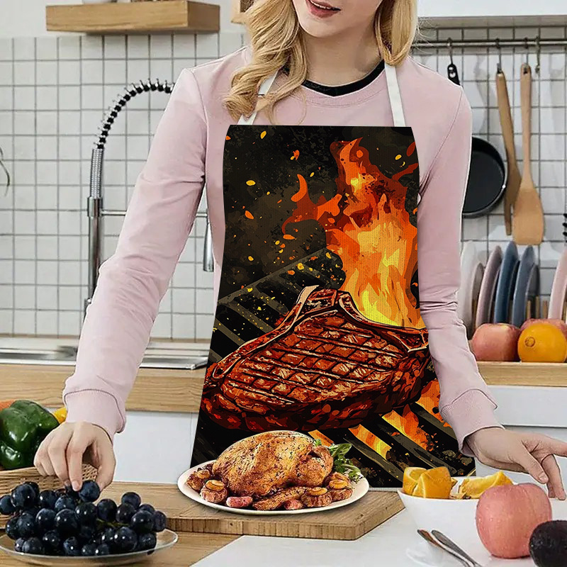 1pc BBQ Steak Apron with Flame - Home Cooking Ideas ulasan dan harga