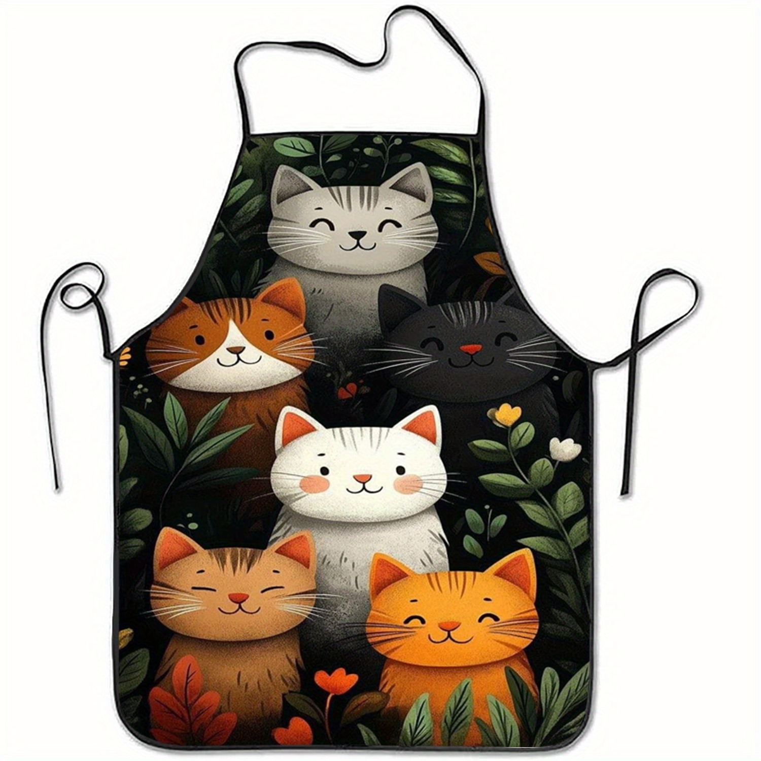 Cute Cartoon Cat Print Polyest - Home Cooking For Cats ulasan dan harga