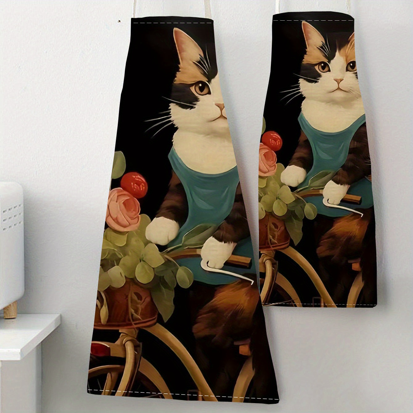 Linen Apron Funny Cat Sunglass - Home Cooking For Cats ulasan dan harga